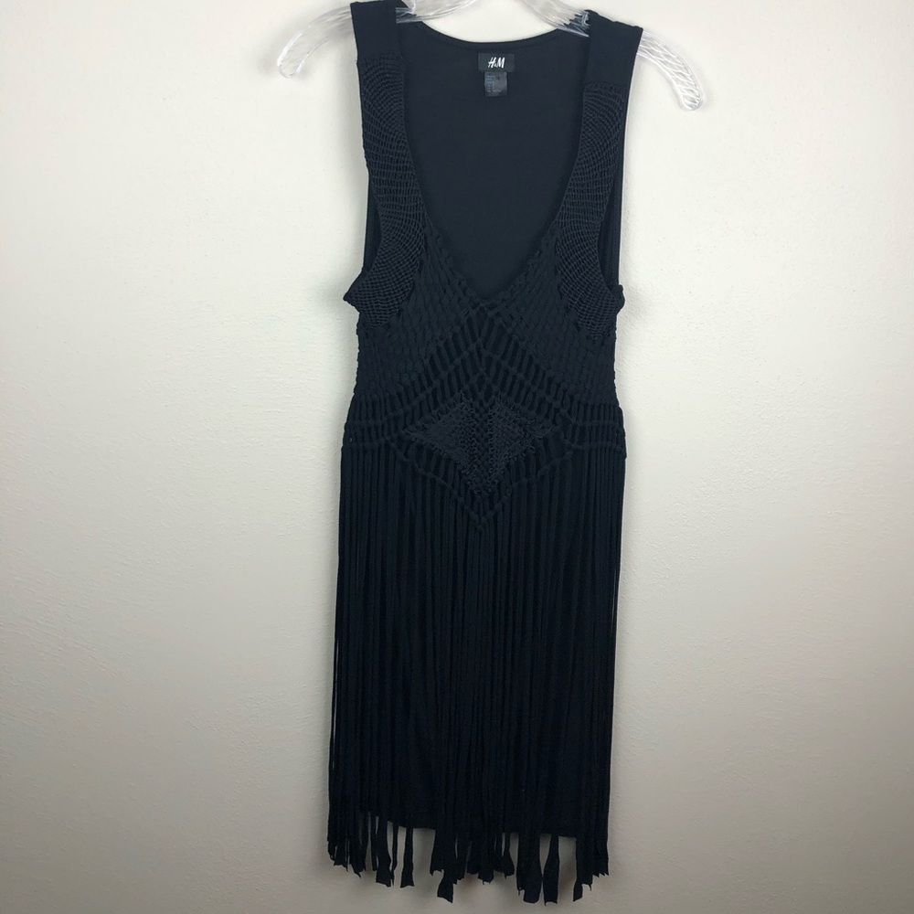 H&M black fringed tunic vest.